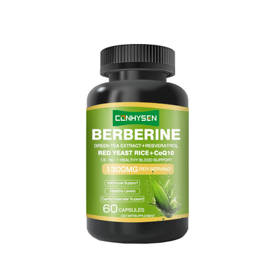 OEM/ODM 1300mg Berberin Kapseln 13-in-1 für gesunde Blutunterstützung Grüntee-Extrakt Ergänzungsmittel