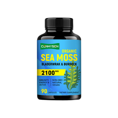 Maßgeschneiderte Sea Moss Kapseln 2100mg zur Unterstützung der Schilddrüsenfunktion, direkt ab Werk